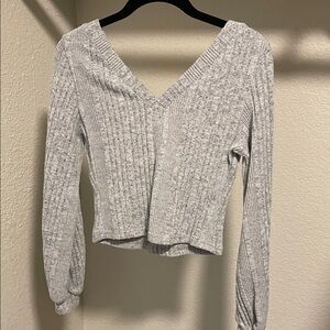 Shelby & Palmer Gray V-Neck Sweater